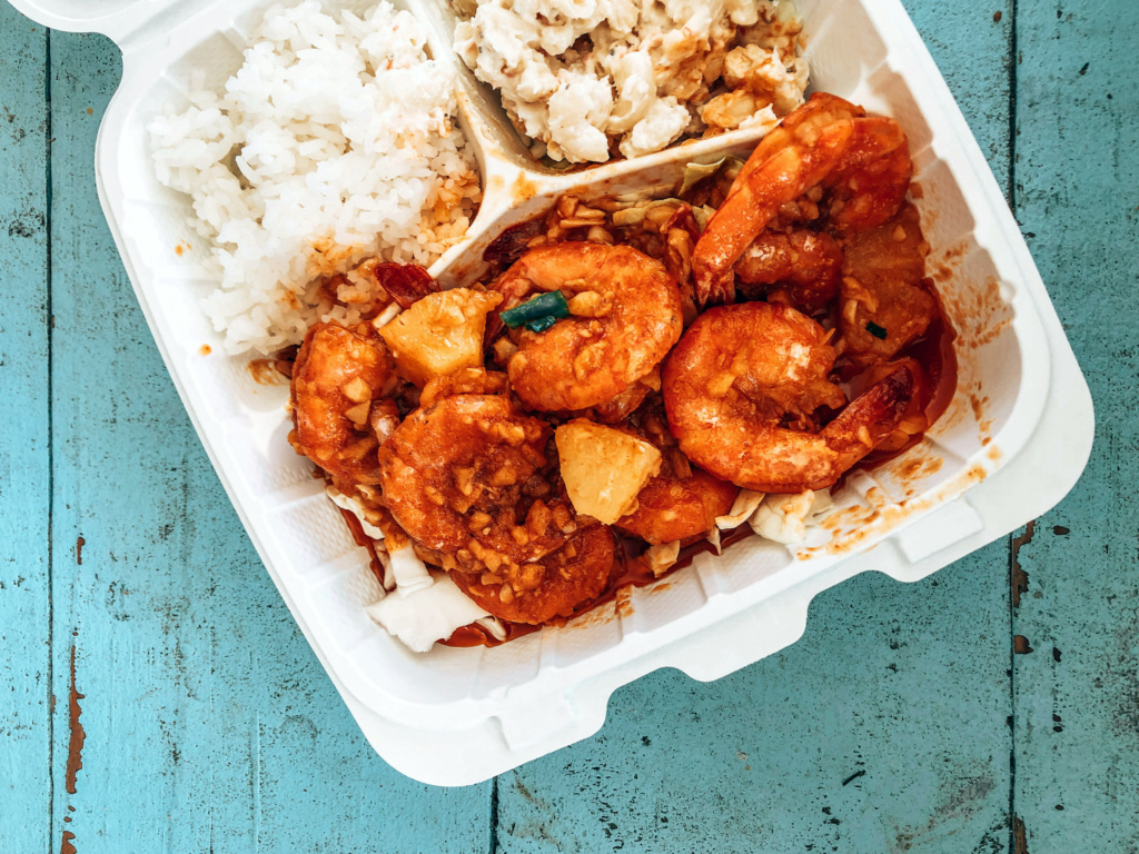 Pineapple Garlic Shrimp at Geste