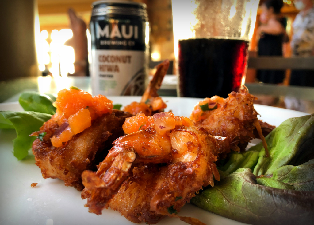 Coconut Shrimp and Coconut Porter at 5 Palms