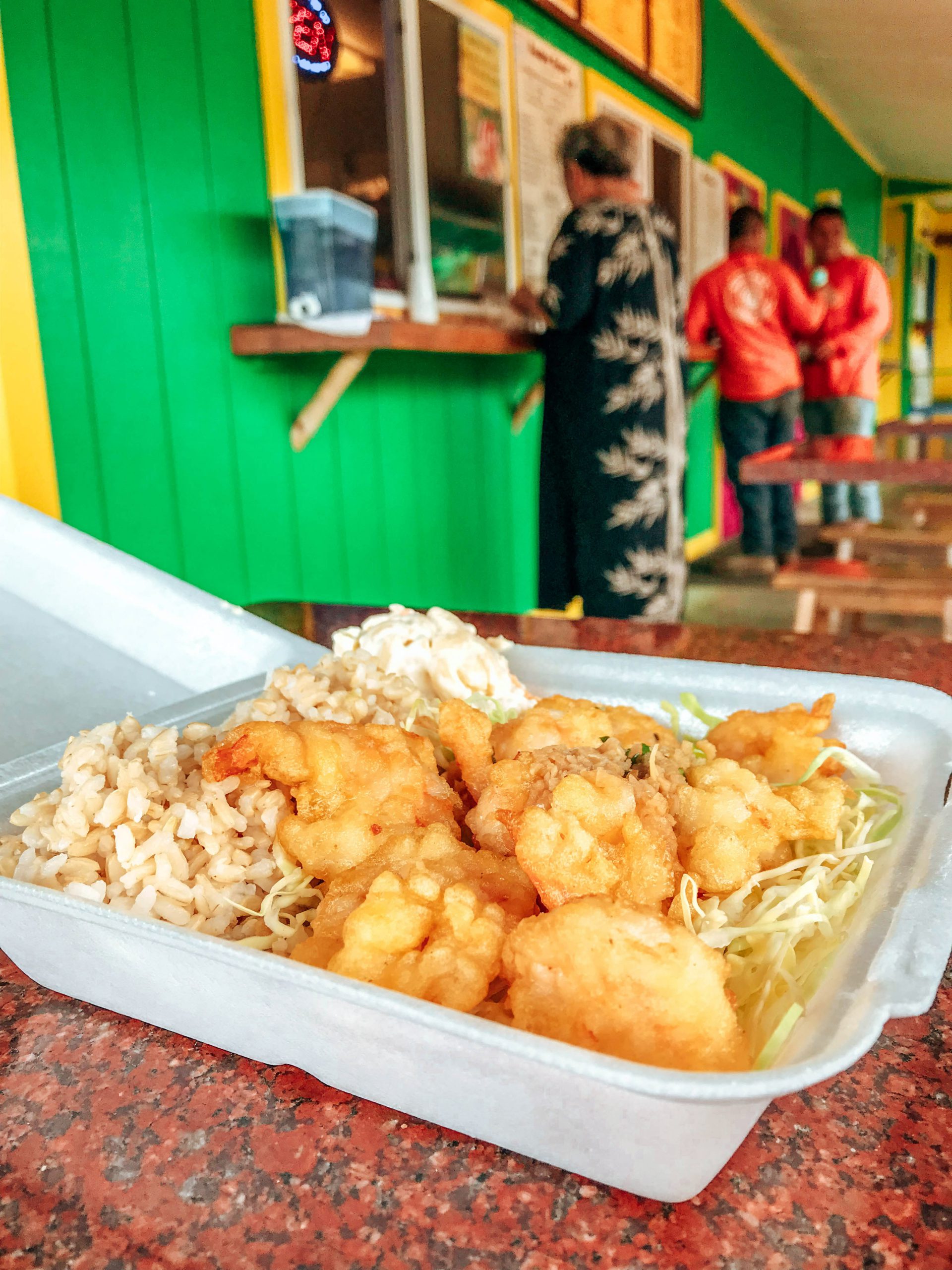 Garlic Shrimp With Brown Rice At L&L Hawaiian Barbecue