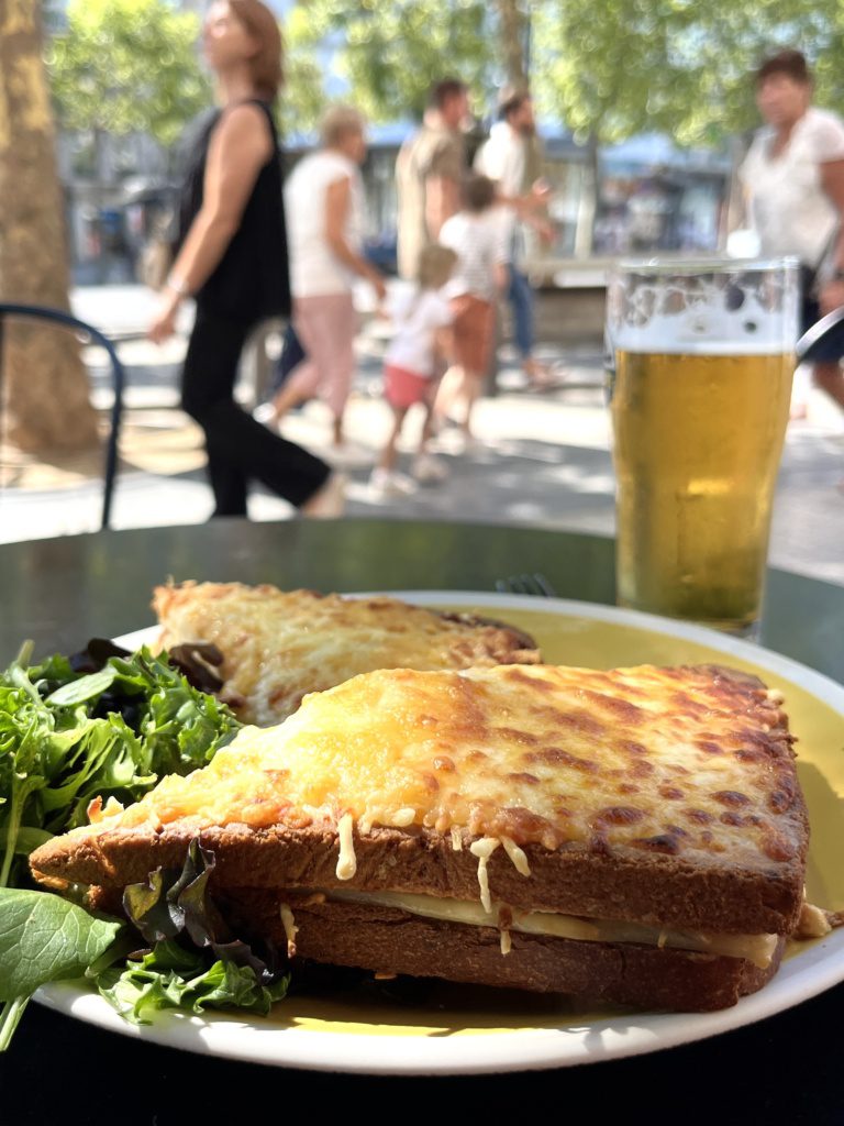 croque madame, paris street food, cafe joyeux paris, french food