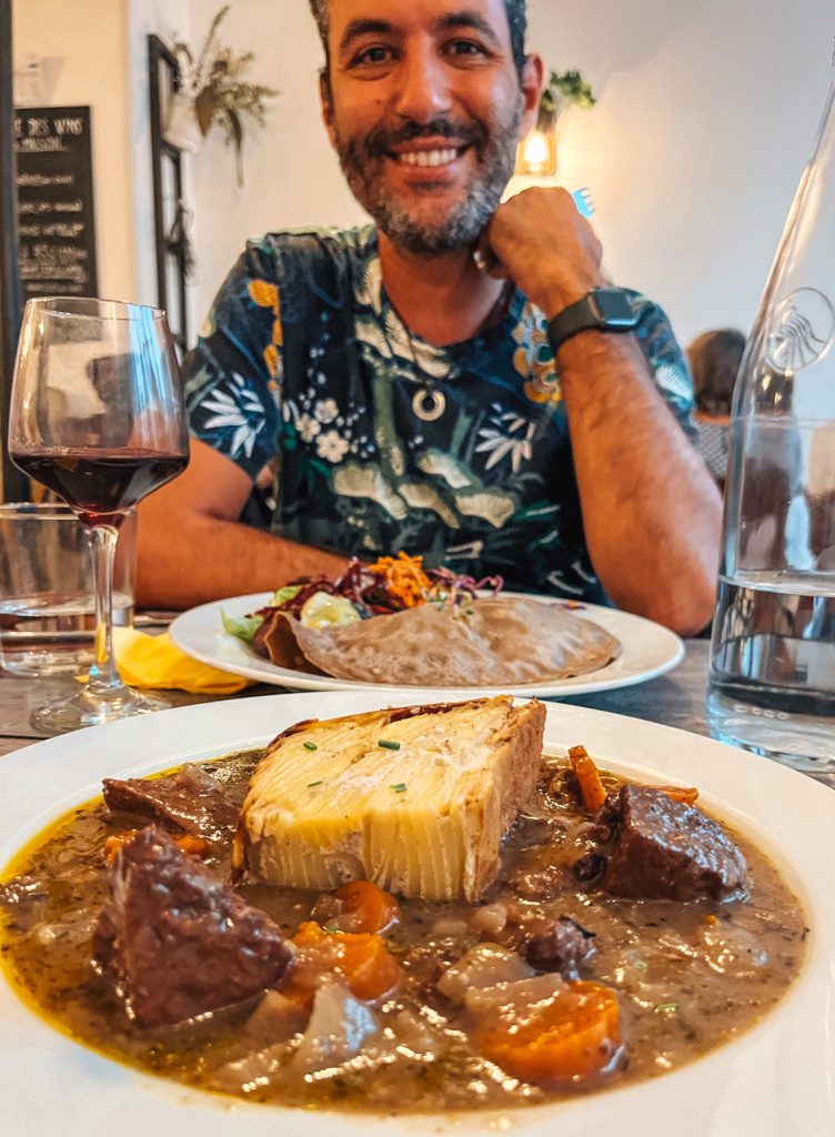 vegan french food at a restaurant in Paris