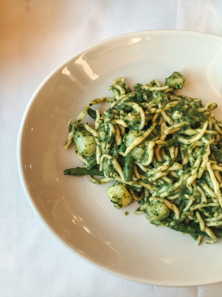 trofie al pesto, ligurian food