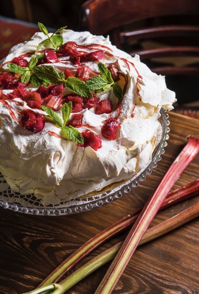 rhubarb meringue cake in poland