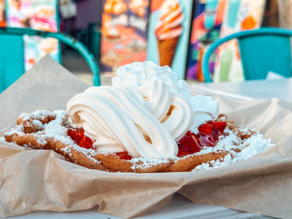 funnel cake with whipped cream