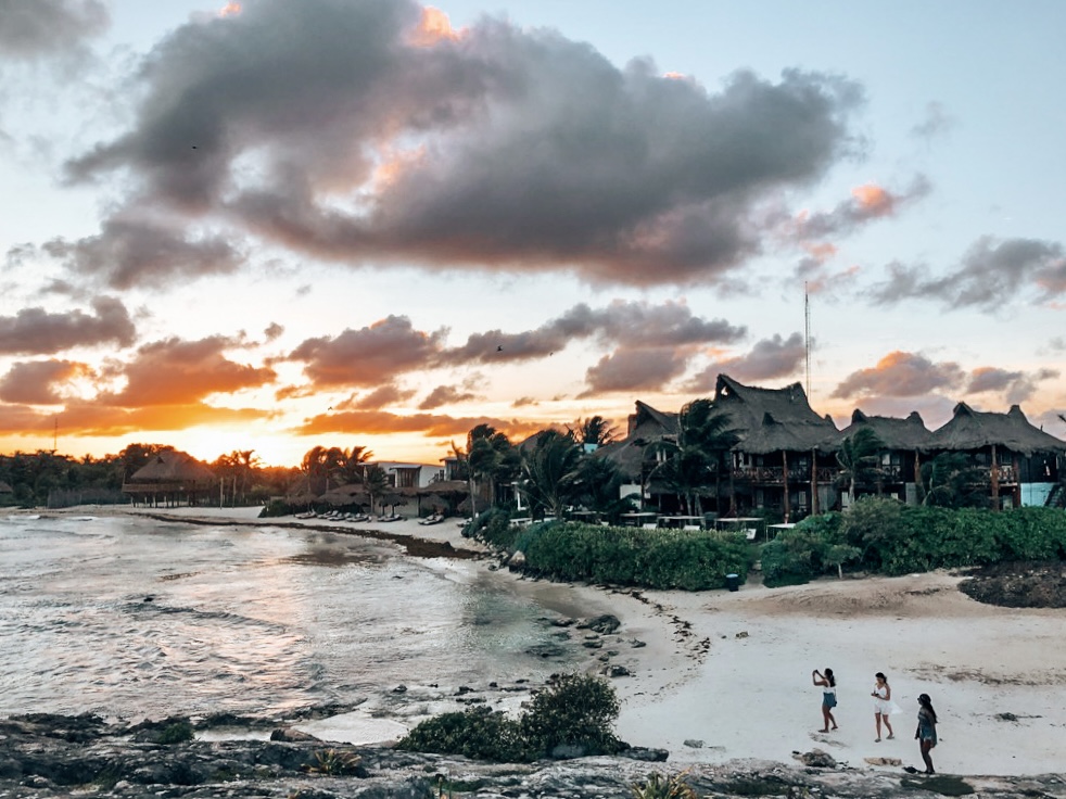 tulum beach sunset
