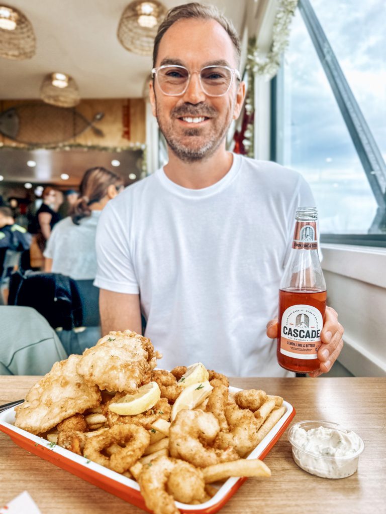 fish and chips at the lobster shack tasmania
