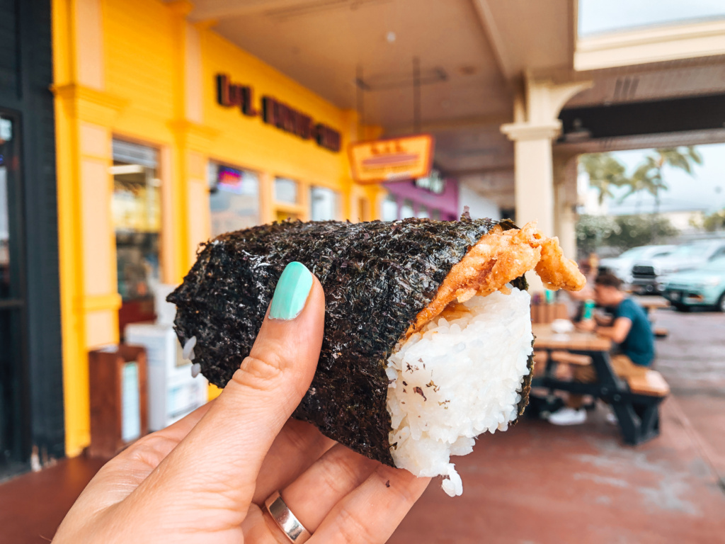 fried fish musubi hawaii