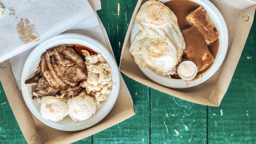 plate lunch at rainbow drive in honolulu